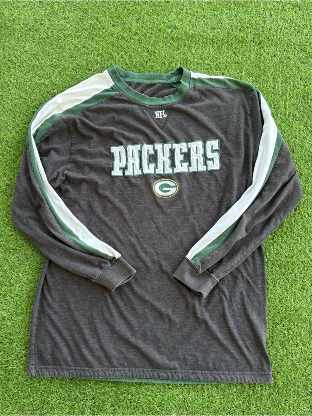 Green Bay Packers NFL Long Sleeve Shirt Charcoal Grey XL